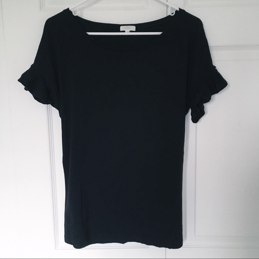 J. Crew Tissue T with ruffled sleeves M